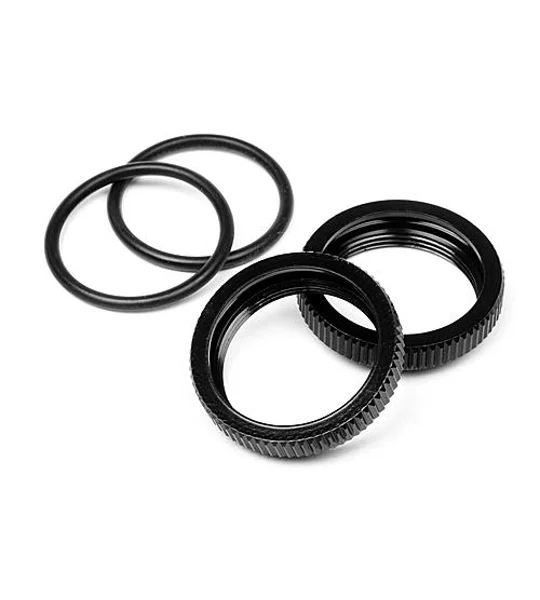 Big Bore Shock Spring Adjust Nut D8 (Black/2Pcs)