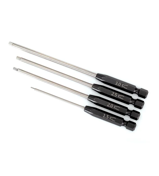 Speed Bit Set, hex driver, 4-piece straight (1.5mm, 2.0mm, 2.5mm, 3.0mm)