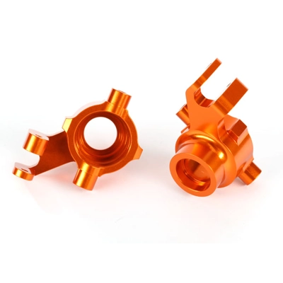 Steering blocks, 6061-T6 aluminum (orange-anodized), left & right