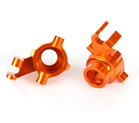 Steering blocks, 6061-T6 aluminum (orange-anodized), left & right