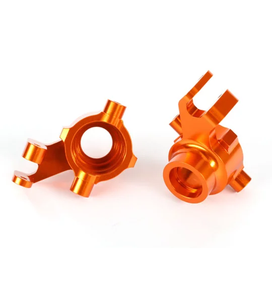 Steering blocks, 6061-T6 aluminum (orange-anodized), left & right
