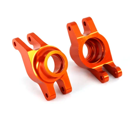 Carriers, stub axle (orange-anodized 6061-T6 aluminum) (rear) (2)