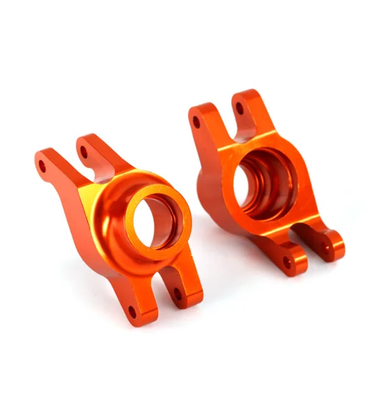 Carriers, stub axle (orange-anodized 6061-T6 aluminum) (rear) (2)