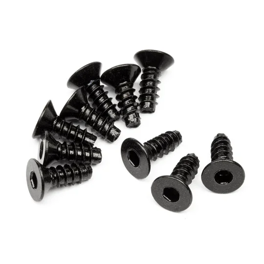 Tp. Flat Head Screw M3X8mm (Hex Socket/10Pcs)