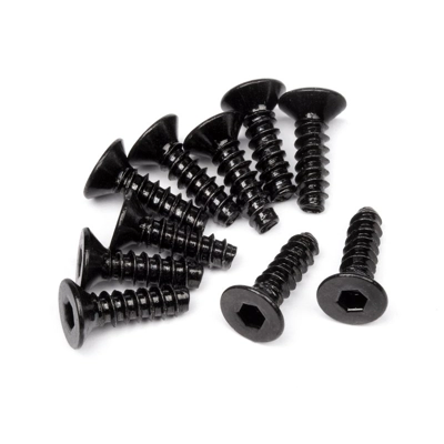 TP. Flat Head Screw M3x10mm (Hex Socket/10Pcs)