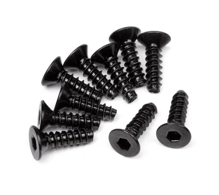 TP. Flat Head Screw M3x10mm (Hex Socket/10Pcs)