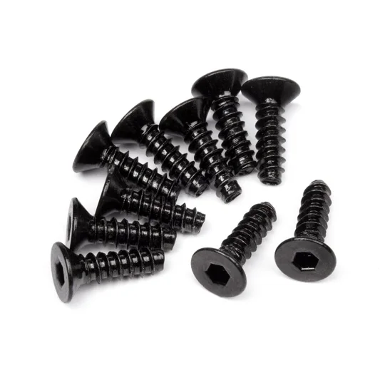 TP. Flat Head Screw M3x10mm (Hex Socket/10Pcs)