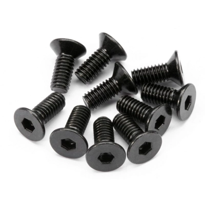 Flat Head Screw M4X10mm (6Pcs) Hex Socket