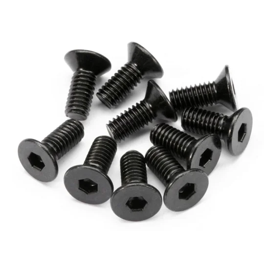 Flat Head Screw M4X10mm (6Pcs) Hex Socket