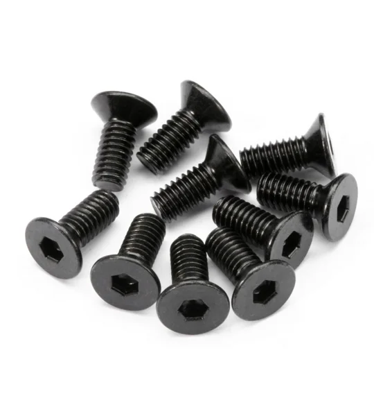 Flat Head Screw M4X10mm (6Pcs) Hex Socket