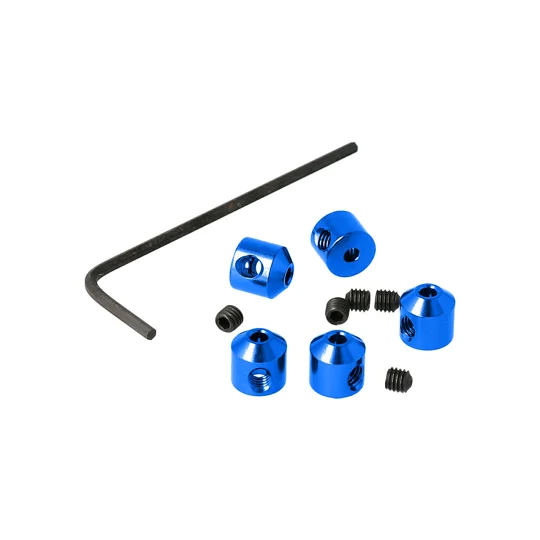 Aluminium Stopper 2mm Blue (5 pcs)