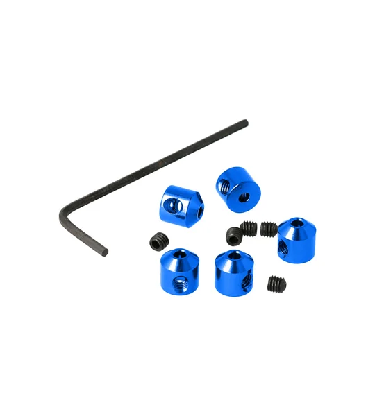 Aluminium Stopper 2mm Blue (5 pcs)