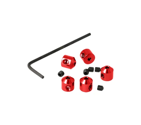 Aluminium Stopper 2mm Red (5 pcs)