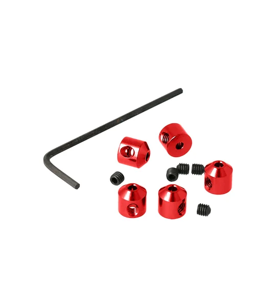 Aluminium Stopper 2mm Red (5 pcs)