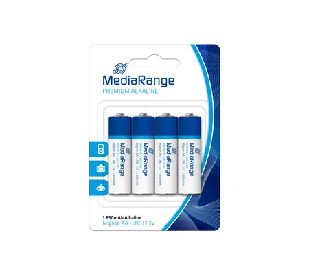 MediaRange Premium Alkaline Battery AA|LR6 1.5V Pack4