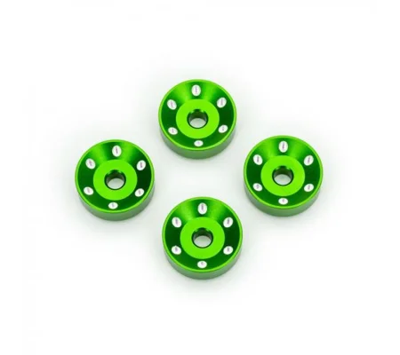 Traxxas Wheel washers, machined aluminium, green (4)