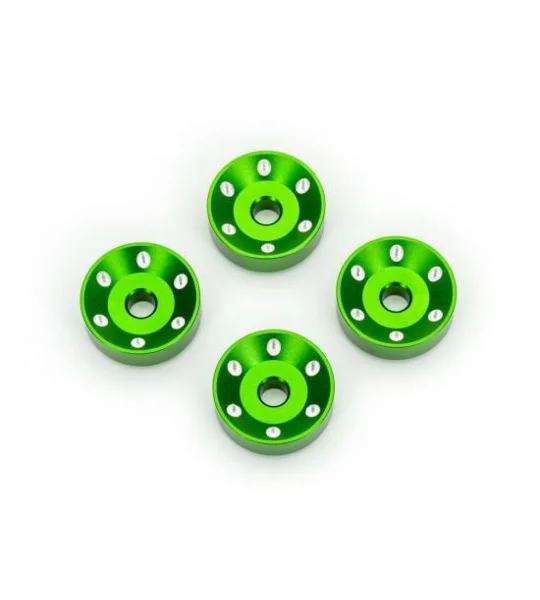 Traxxas Wheel washers, machined aluminium, green (4)