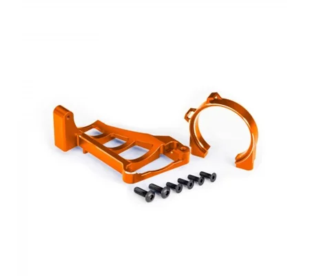 Traxxas Motor mounts (fr + re) (orange-anodised 6061-T6 alum.) (incl. screws)(use with 3461 motor)