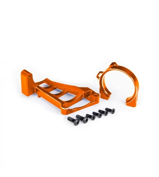 Traxxas Motor mounts (fr + re) (orange-anodised 6061-T6 alum.) (incl. screws)(use with 3461 motor)