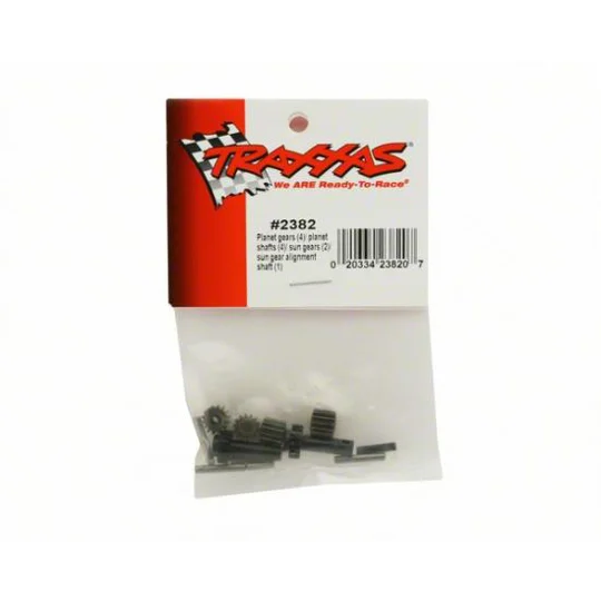 Planet gears (4)/ planet shafts (4)/ sun gears (2)/sun gear alignment shaft (1) all hardened steel