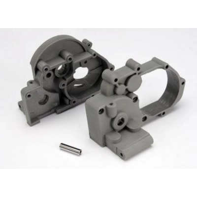 Gearbox halves (L R) (grey) w/ idler gear shaft Gearbox halves (L R) (grey) w/ idler gear shaft