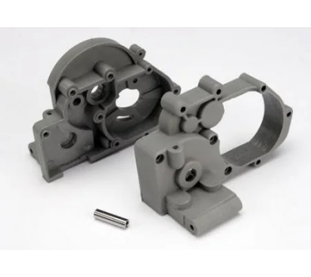 Gearbox halves (L R) (grey) w/ idler gear shaft