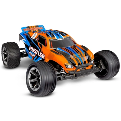 Traxxas Rustler HD 1:10 Electric XL-5 2WD RTR Stadium Truck with Battery and USB Charger - Orange Traxxas Rustler HD 1:10 Electric XL-5 2WD RTR Stadium Truck with Battery and USB Charger - Orange