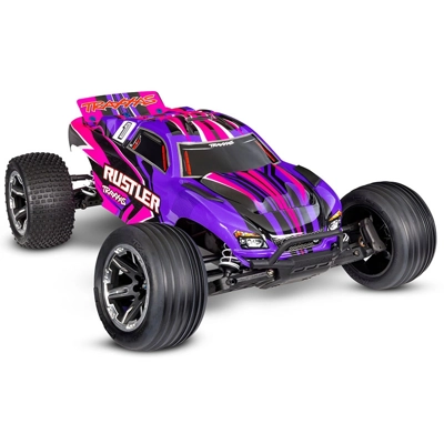 Traxxas Rustler HD 1:10 Electric XL-5 2WD RTR Stadium Truck with Battery and USB Charger - Pink