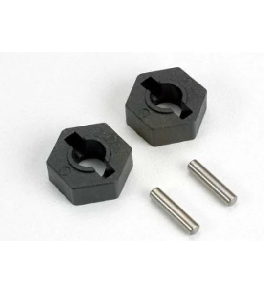 Wheel hubs hex (2)/ axle pins (2.5x12mm) (2)