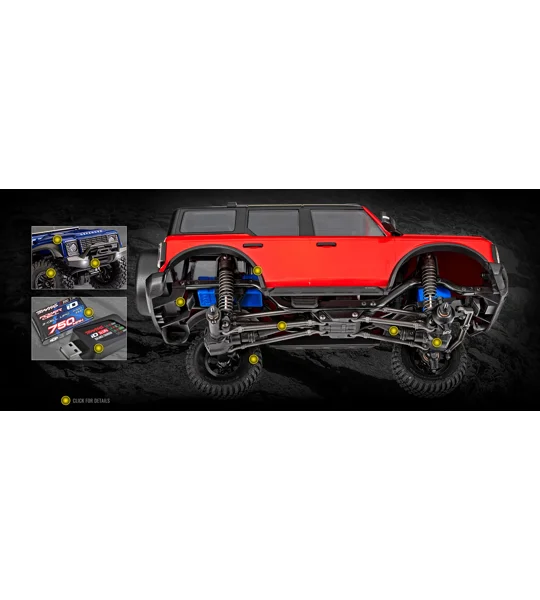 TRX-4M 1/18 Scale and Trail Crawler Ford Bronco 4WD - RED