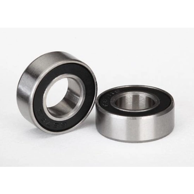 Ball bearings black rubber sealed (7x14x5mm) (2)