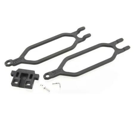 TRX6727 - Hold down battery (2)/ hold down retainer/ battery post/ angled body clip