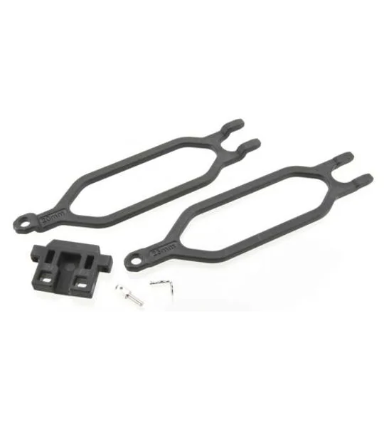 TRX6727 - Hold down battery (2)/ hold down retainer/ battery post/ angled body clip