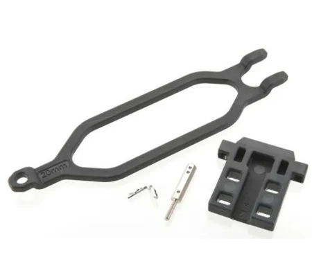 Hold down battery/retainer/battery post/angled body clip (allows installation of taller batteries)