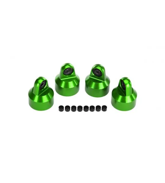 X-MAXX Shock caps aluminum (green-anodized) GTX shocks (4)/ spacers (8)