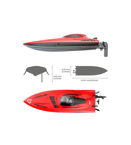 UDI Rapid 16" RC Speed Boat Deep V RTR - Red