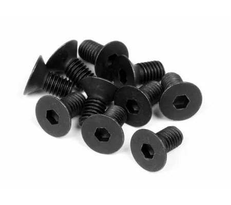 Flat Head Countersunk Screw M3X6mm 2.0mm Hex Socket (10Pcs)