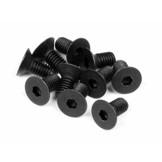 Flat Head Countersunk Screw M3X6mm 2.0mm Hex Socket (10Pcs)