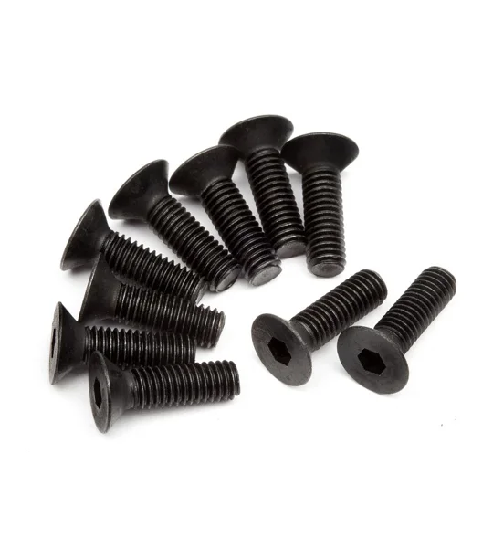 Flat Head Screw M3x10mm (6pcs) 2mm Hex Socket Countersunk