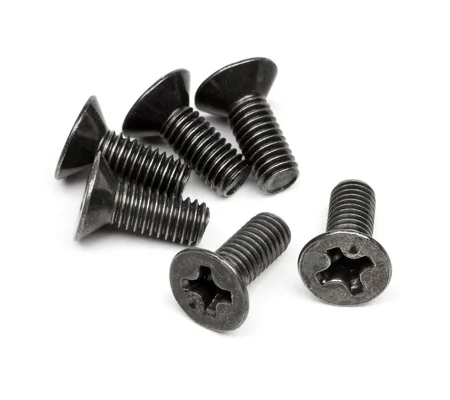 Countersunk Flat Head Screw M3x8mm (6Pcs) 2mm Hex Socket