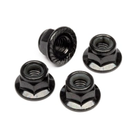 Flanged Lock Nut M5 (Clockwise/Black/4Pcs)