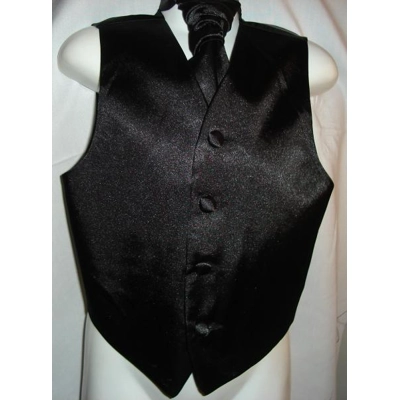 Boys Black Satin Waistc..