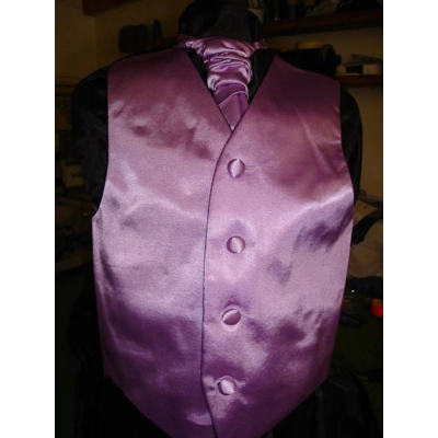 Boys Lilac Satin Waistcoat-w..