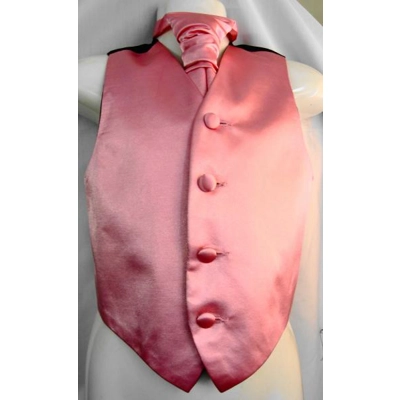 Boys Rose Pink Satin Waistco..