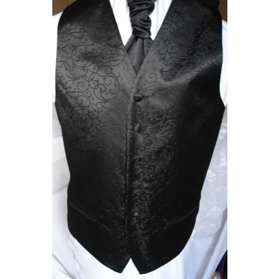 Mens Black Swirl Waistc..