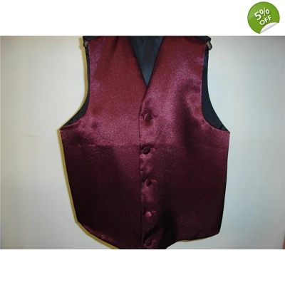 Mens  Plum Satin  Waistcoat