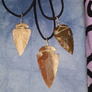 Caramel Agate Arrowhead necklaces