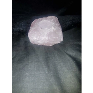 Rose Quartz ruth cut Tealighter holder