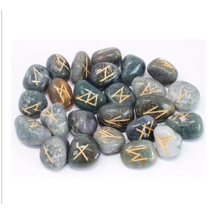 Moss Agate Rune Stone