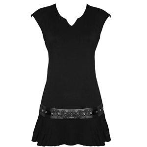 GOTHIC ROCK-Stud Waist Mini Dress Black